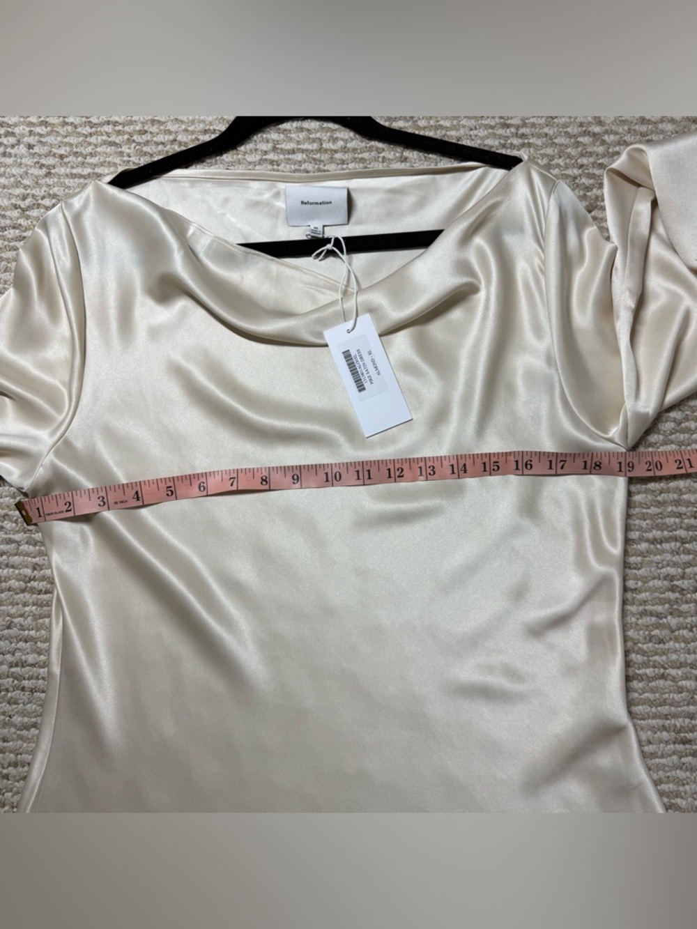 NWT Reformation Pike Satin Dress in Almond - Picture 11 of 15